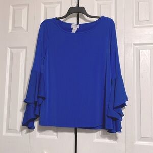 Carmen Woman blue blouse shirt top size 1X